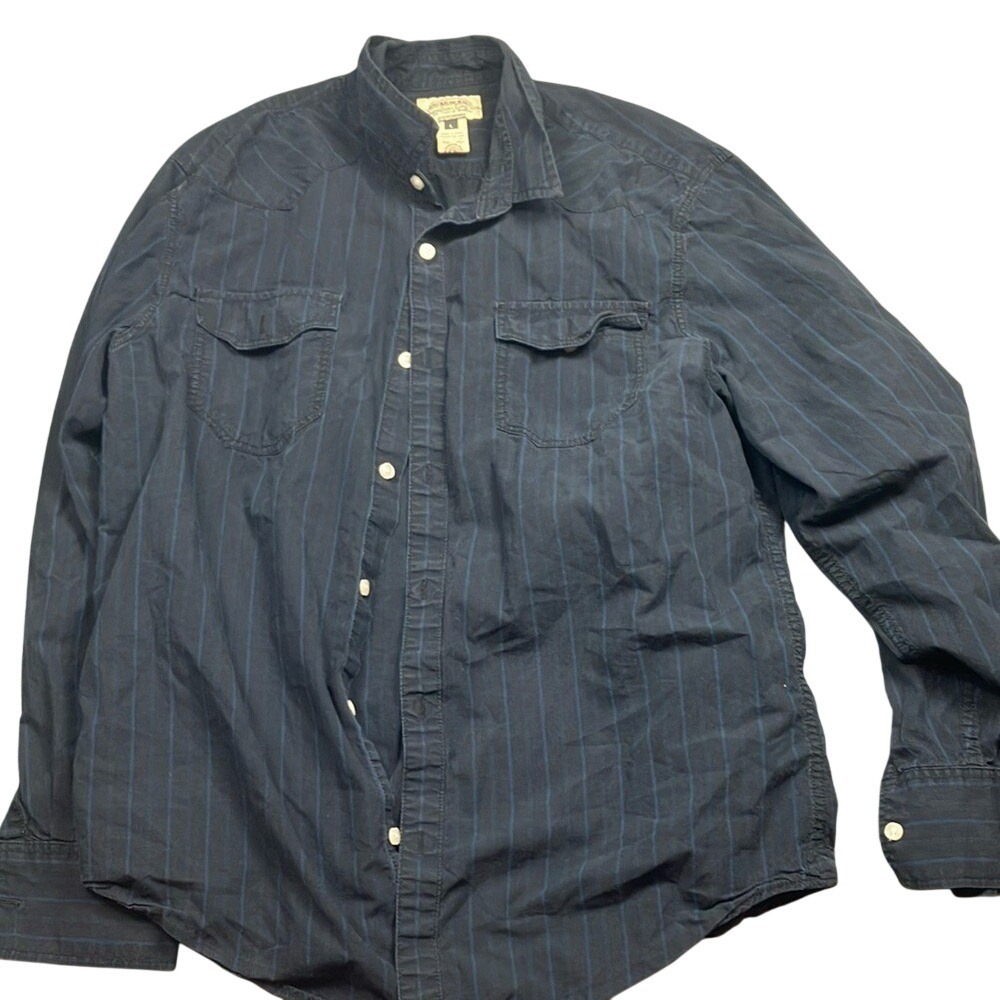 American Rag Mens Navy Blue Casual‎ Button Down Shirt Size L